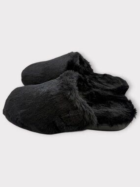 New! Vionic Gemma Plush Indulge Black Slippers Sz 8